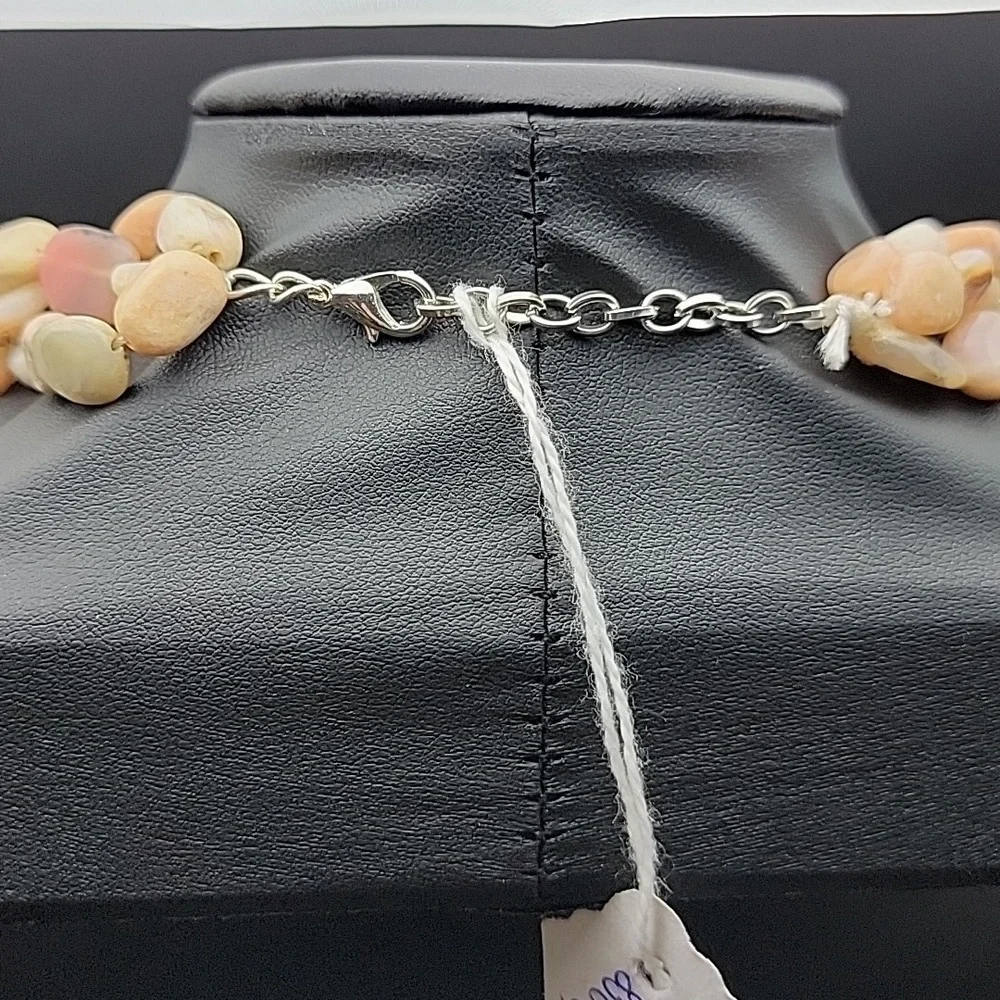 830 Cts Natural Pink Australian Opal Beads Single Braid Strand Necklace Gemstone